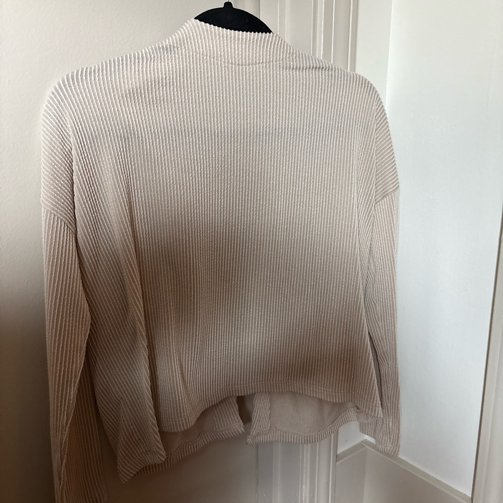 Cream Ribbed Cardigan - Picture 3 of 3